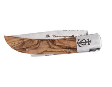 Klappmesser Camarguais Camarguais N&deg;12 geschmiedeter Dreizack mit Olivenholzgriff 2