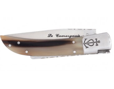 Klappmesser Camarguais Camarguais N&deg;12 geschmiedeter Dreizack mit Horngriff 2