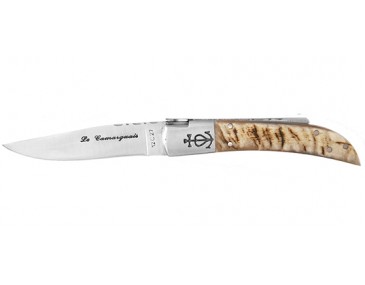 Klappmesser Camarguais Camarguais N&deg;12 geschmiedeter Dreizack mit Widderhorngriff