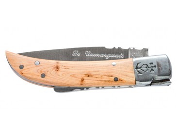 Klappmesser Camarguais Camarguais N&deg;10 Trident geschwei&szlig;t Griff aus Wacholder 2