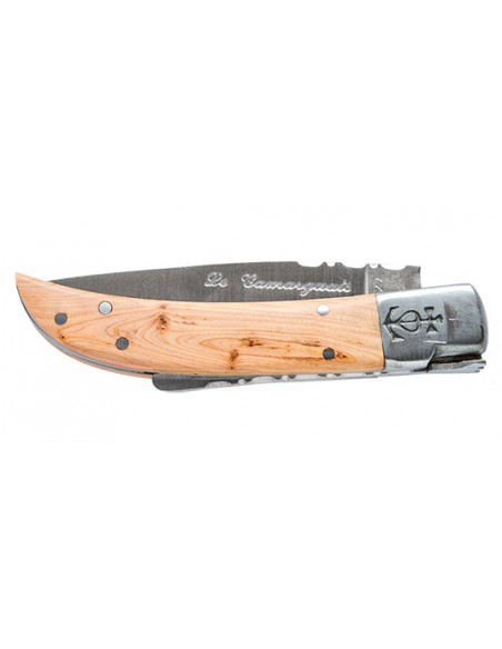 Couteau pliant Camarguais Camarguais N&deg;10 Trident soud&eacute; manche en Gen&eacute;vrier