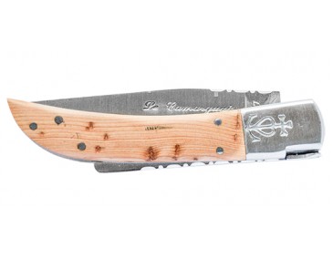 Klappmesser Camarguais Camarguais N&deg;12 Trident geschwei&szlig;t Griff aus Wacholder 2