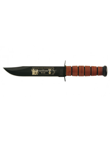 Coltello a lama fissa Kabar USMC Vietnam lama in Acciaio 1095CV 178 mm manico in cuoio marrone